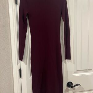 ANTONIO MELANI Deep Burgundy Long Sleeve Dress